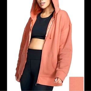 NWOT Victoria’s Secret Coral Hooded Zip Up Jacket | Size Large